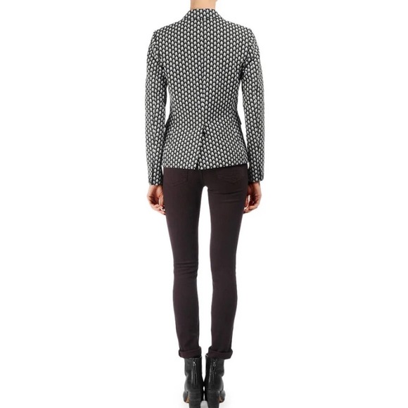 Rag & Bone Bailey Blazer Chevron Black and White Size 2 ~ - Picture 7 of 9